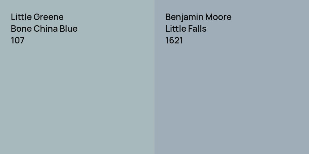 Little Greene Bone China Blue vs. Benjamin Moore Little Falls