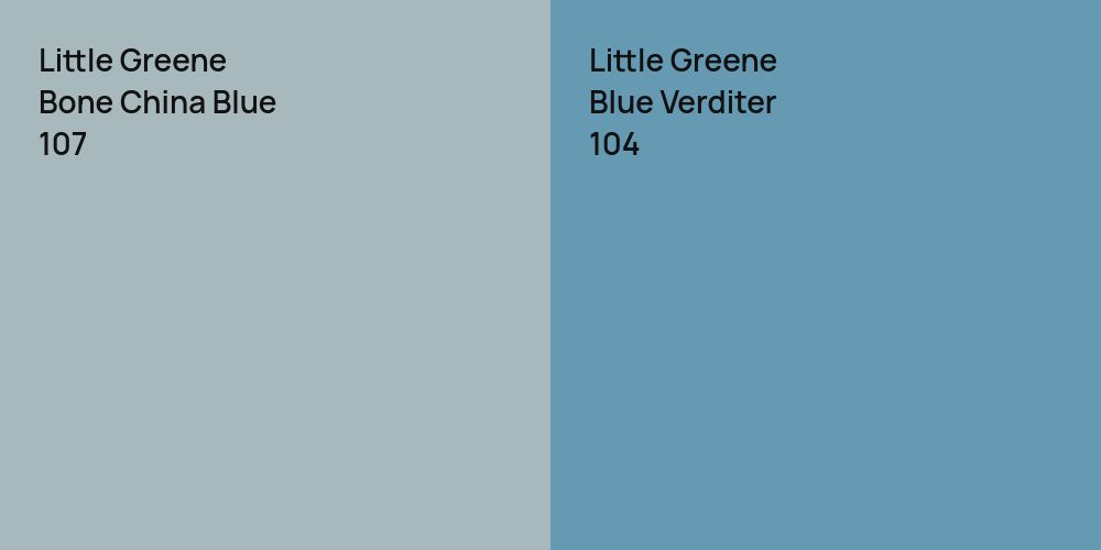 Little Greene Bone China Blue vs. Little Greene Blue Verditer