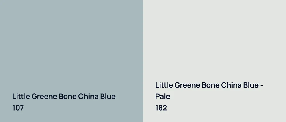 Little Greene Bone China Blue 107 vs Little Greene Bone China Blue - Pale 182