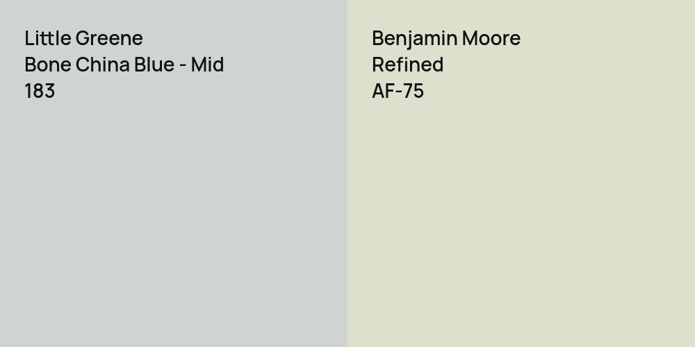 Little Greene Bone China Blue - Mid vs. Benjamin Moore Refined