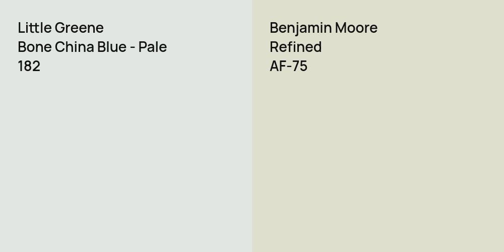 Little Greene Bone China Blue - Pale vs. Benjamin Moore Refined