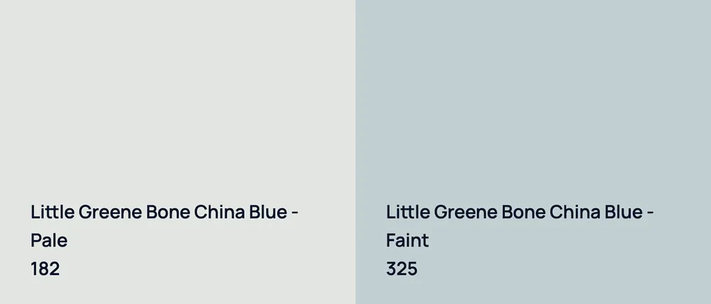 Little Greene Bone China Blue - Pale 182 vs Little Greene Bone China Blue - Faint 325