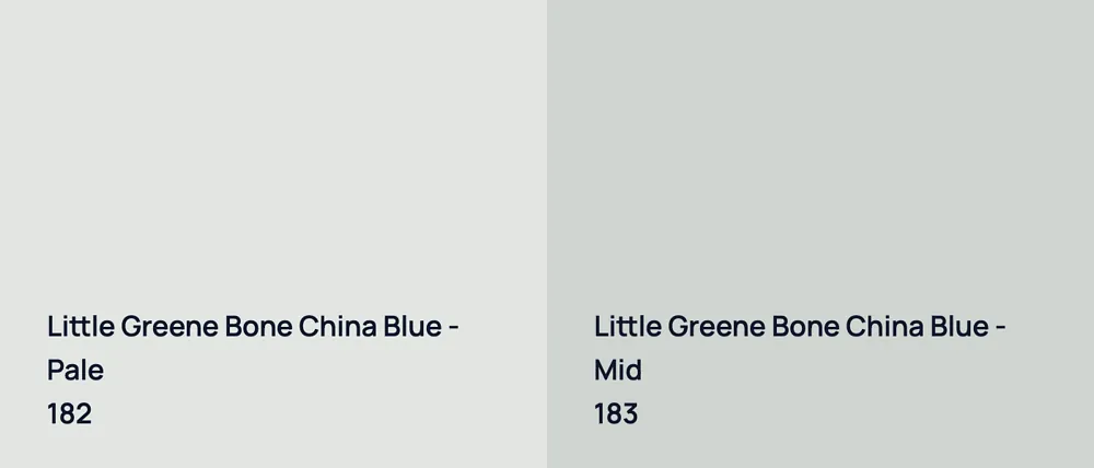 Little Greene Bone China Blue - Pale 182 vs Little Greene Bone China Blue - Mid 183