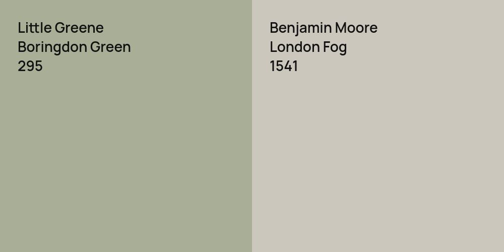 Little Greene Boringdon Green vs. Benjamin Moore London Fog