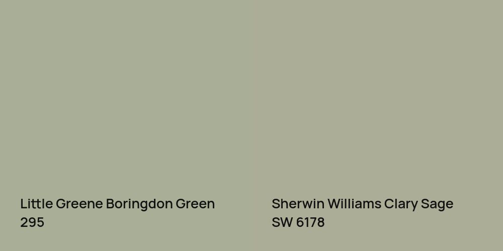 Little Greene Boringdon Green vs. Sherwin Williams Clary Sage