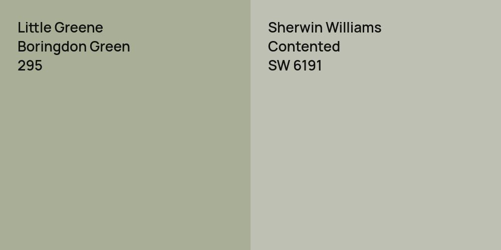 Little Greene Boringdon Green vs. Sherwin Williams Contented