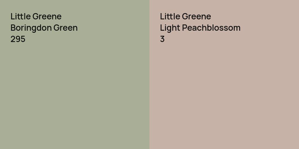 Little Greene Boringdon Green vs. Little Greene Light Peachblossom