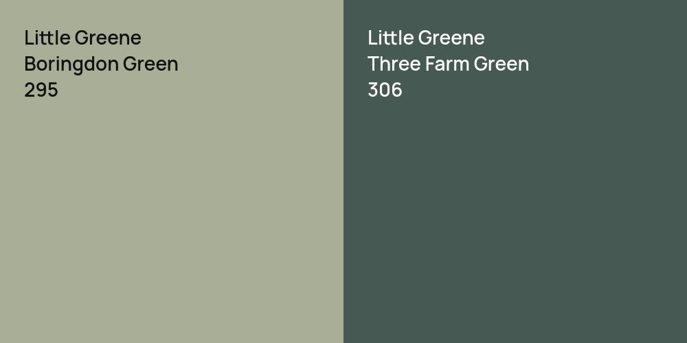 Little Greene Boringdon Green vs. Little Greene Three Farm Green