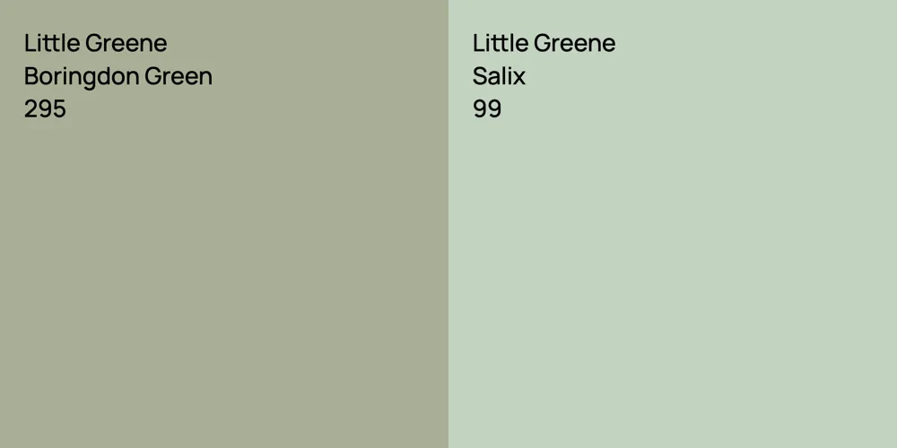 Little Greene Boringdon Green vs. Little Greene Salix