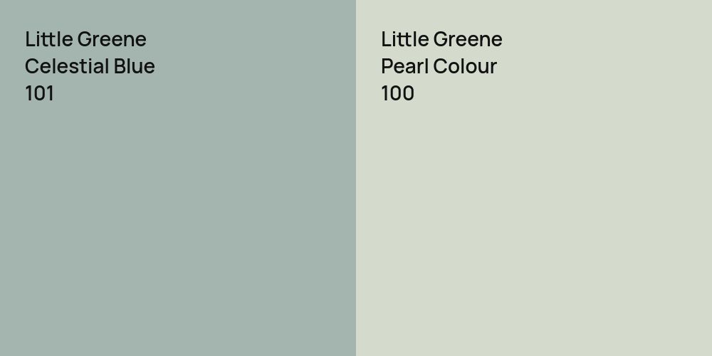 Little Greene Celestial Blue vs. Little Greene Pearl Colour