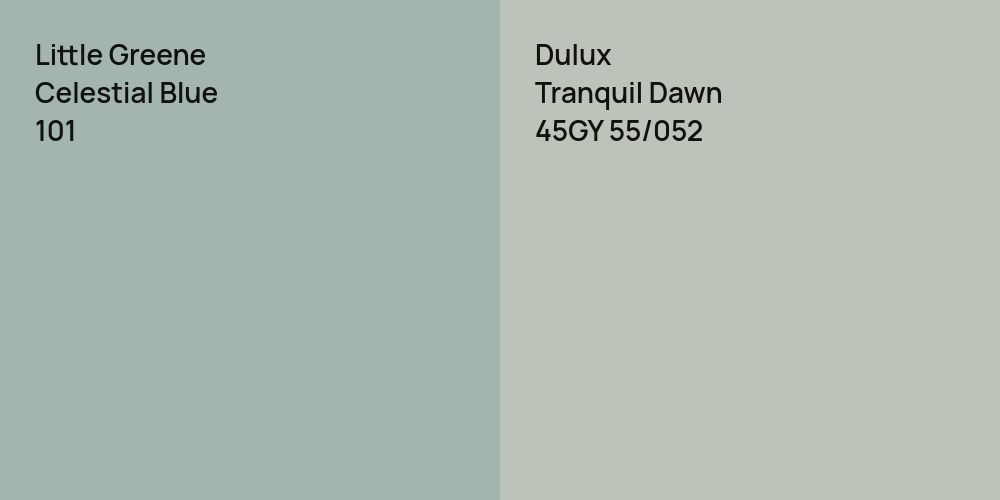 Little Greene Celestial Blue vs. Dulux Tranquil Dawn