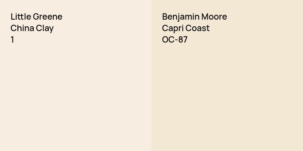 Little Greene China Clay  vs. Benjamin Moore Capri Coast