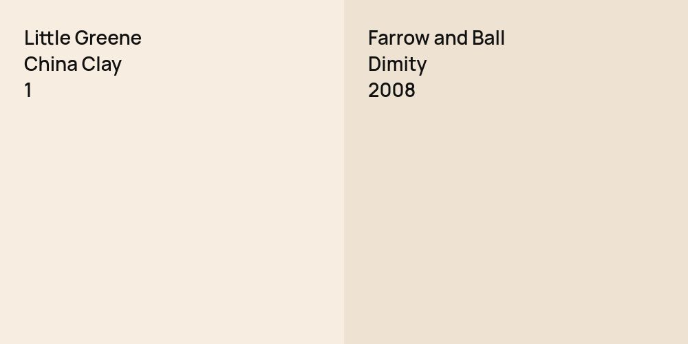 Little Greene China Clay  vs. Farrow and Ball Dimity