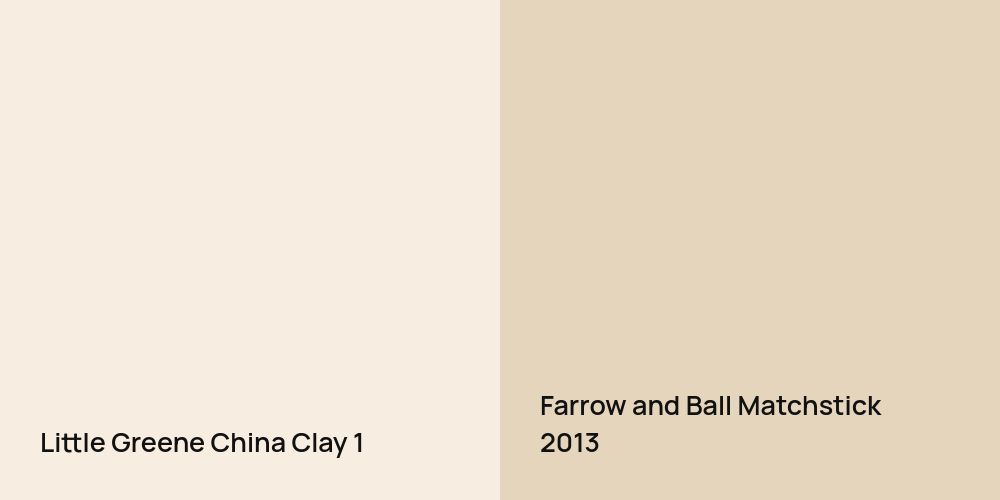 Little Greene China Clay  vs. Farrow and Ball Matchstick