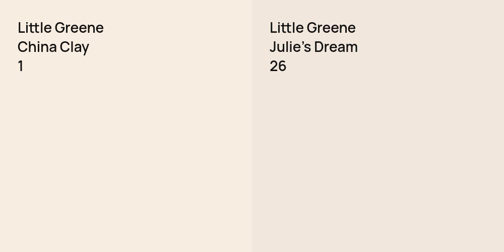 Little Greene China Clay  vs. Little Greene Julie's Dream