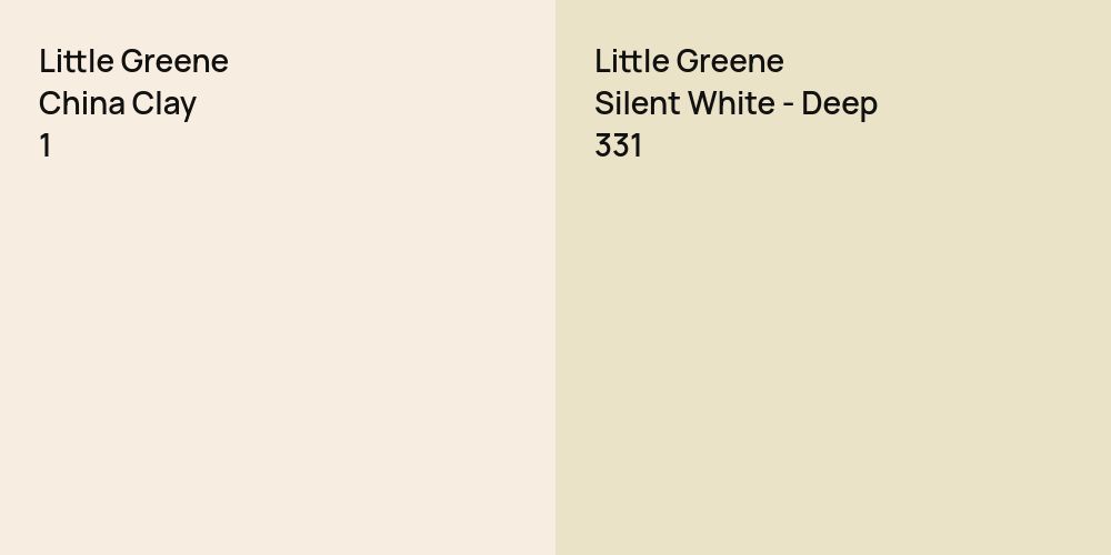 Little Greene China Clay  vs. Little Greene Silent White - Deep