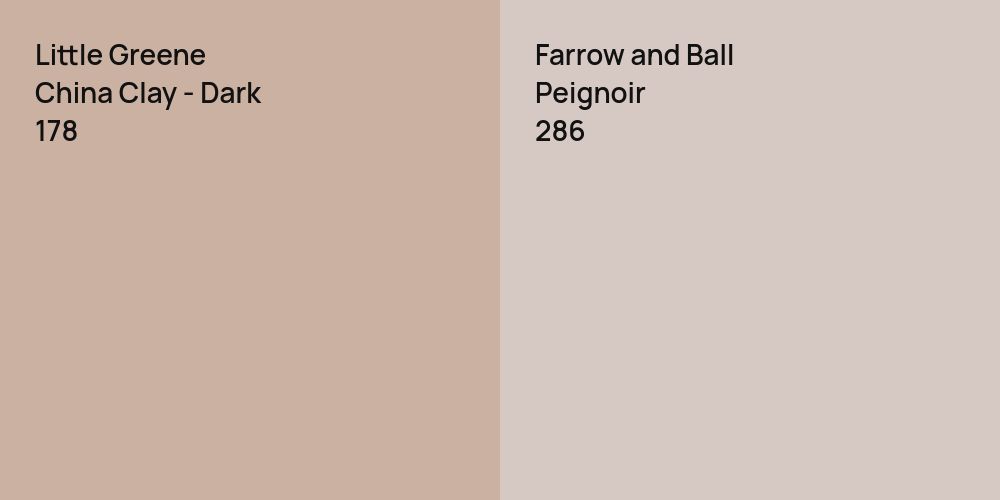 Little Greene China Clay - Dark vs. Farrow and Ball Peignoir