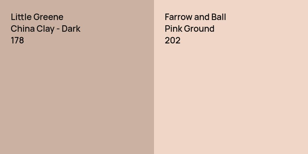 Little Greene China Clay - Dark vs. Farrow and Ball Pink Ground