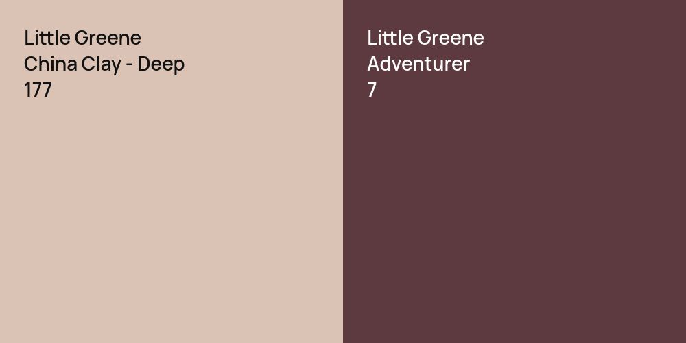 Little Greene China Clay - Deep vs. Little Greene Adventurer