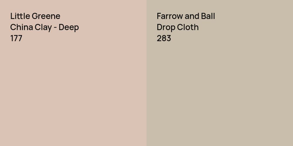 Little Greene China Clay - Deep vs. Farrow and Ball Drop Cloth