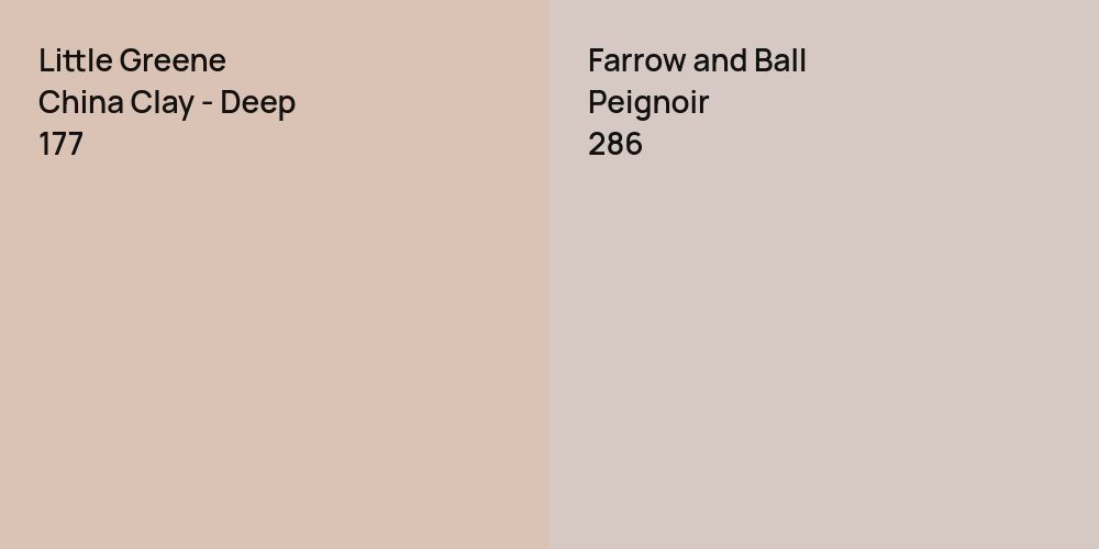 Little Greene China Clay - Deep vs. Farrow and Ball Peignoir