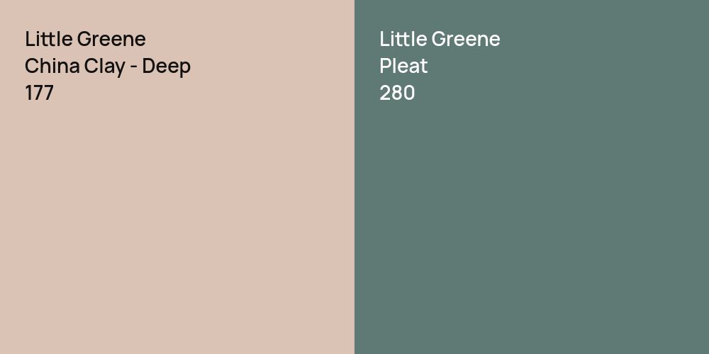 Little Greene China Clay - Deep vs. Little Greene Pleat