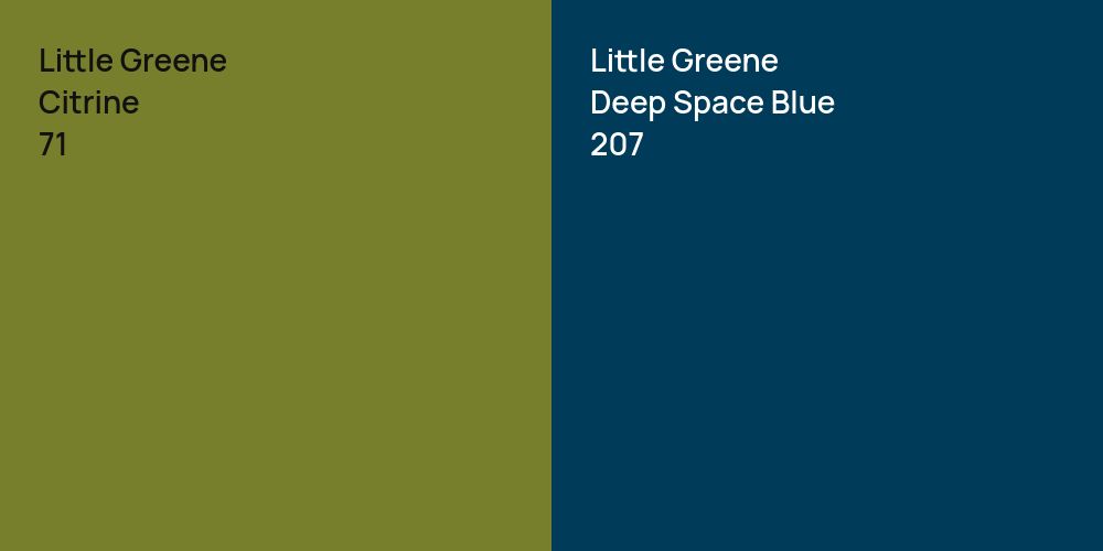 Little Greene Citrine vs. Little Greene Deep Space Blue