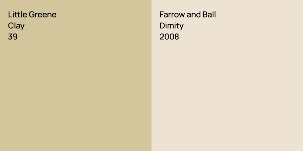 Little Greene Clay vs. Farrow and Ball Dimity