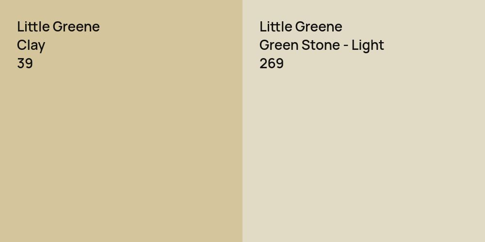 Little Greene Clay vs. Little Greene Green Stone - Light