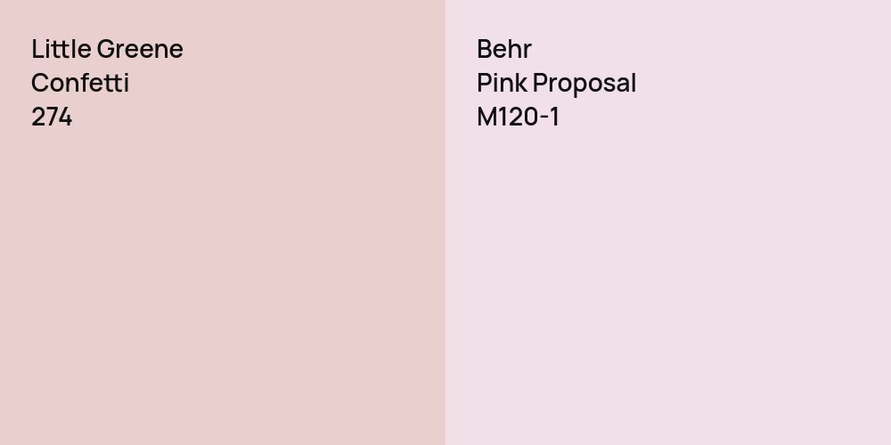 Little Greene Confetti vs. Behr Pink Proposal