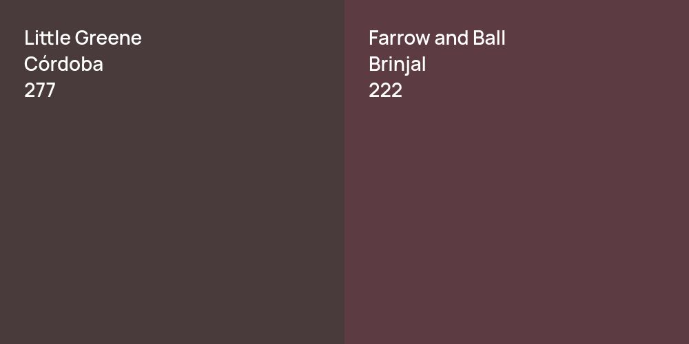 Little Greene Córdoba vs. Farrow and Ball Brinjal