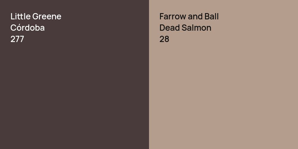 Little Greene Córdoba vs. Farrow and Ball Dead Salmon