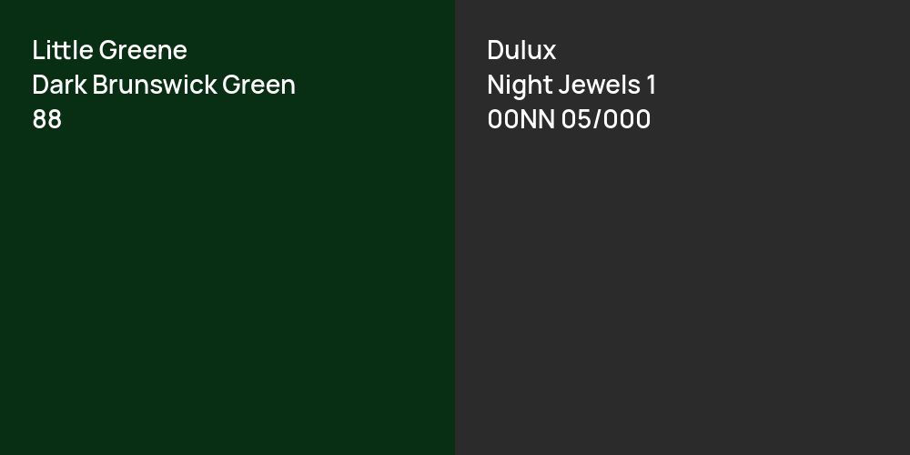 Little Greene Dark Brunswick Green vs. Dulux Night Jewels 1