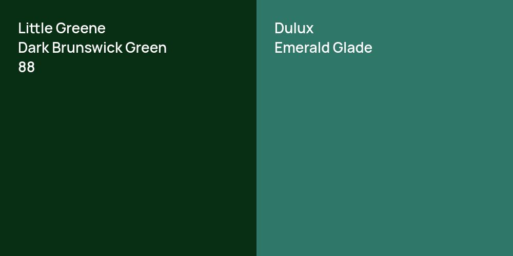 Little Greene Dark Brunswick Green vs. Dulux Emerald Glade