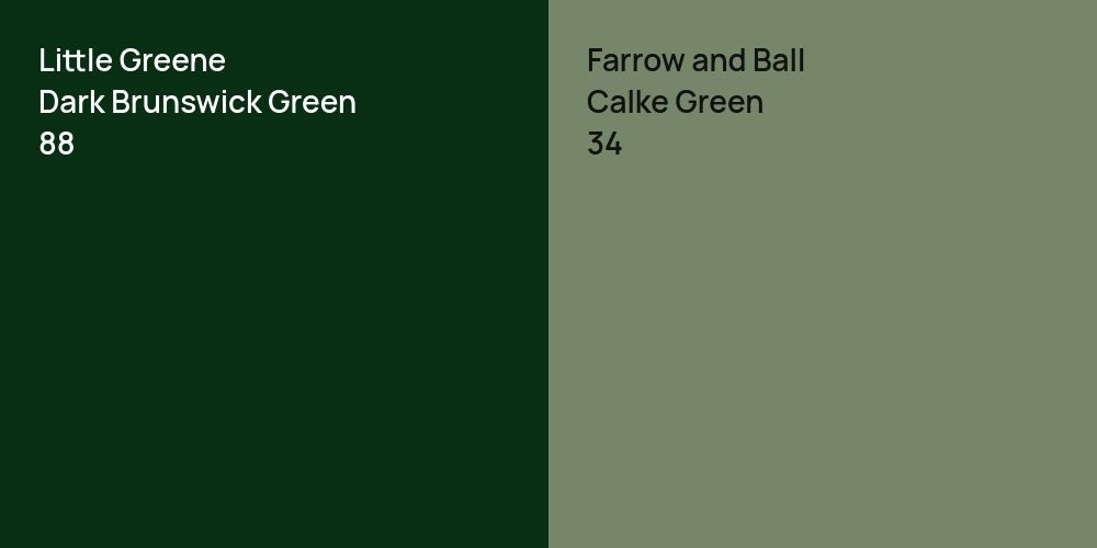 Little Greene Dark Brunswick Green vs. Farrow and Ball Calke Green