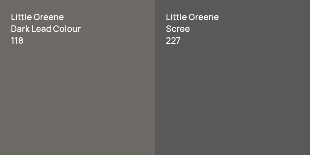 Little Greene Dark Lead Colour vs. Little Greene Scree