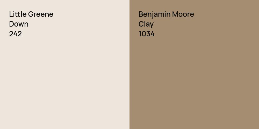 Little Greene Down vs. Benjamin Moore Clay