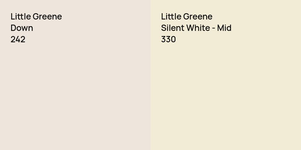 Little Greene Down vs. Little Greene Silent White - Mid