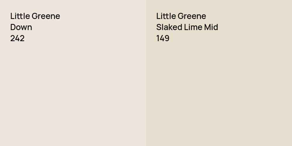 Little Greene Down vs. Little Greene Slaked Lime Mid