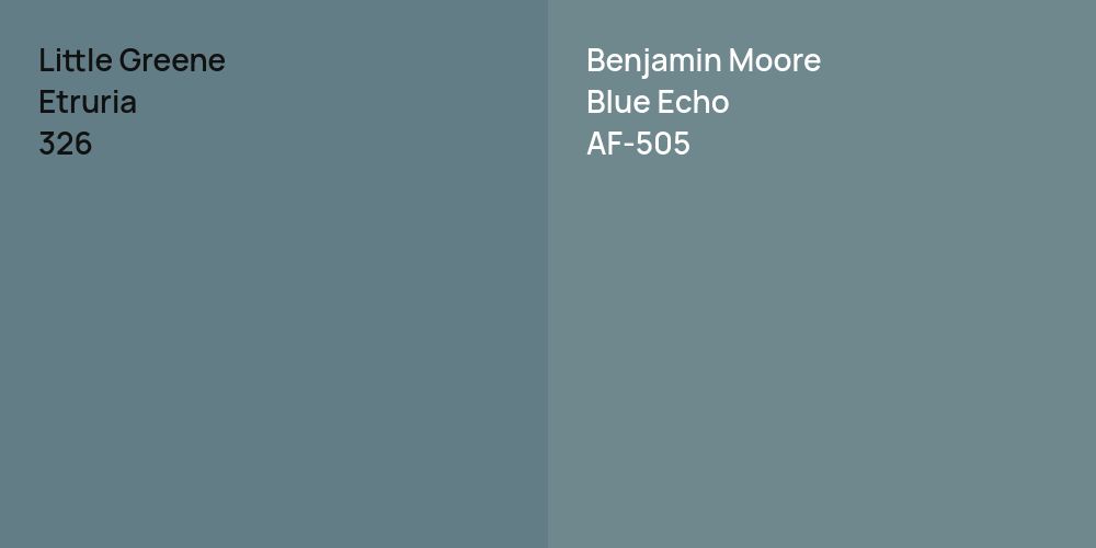 Little Greene Etruria vs. Benjamin Moore Blue Echo