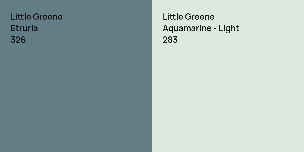 Little Greene Etruria vs. Little Greene Aquamarine - Light