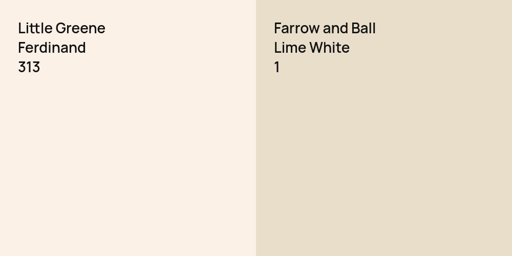 Little Greene Ferdinand vs. Farrow and Ball Lime White