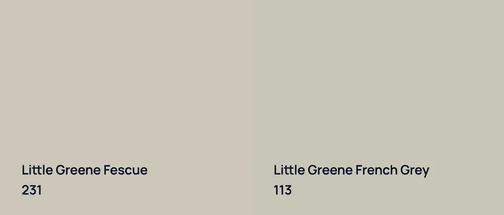 Little Greene Fescue 231 vs Little Greene French Grey 113