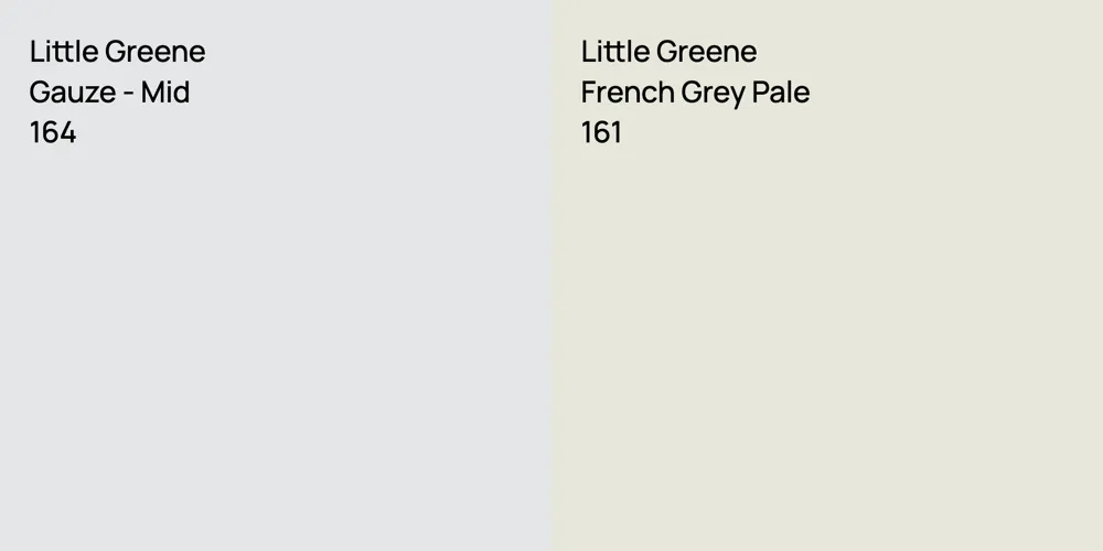 Little Greene Gauze - Mid vs. Little Greene French Grey Pale