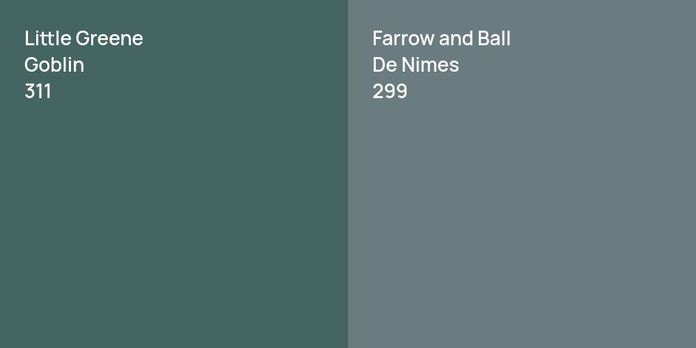 Little Greene Goblin vs. Farrow and Ball De Nimes