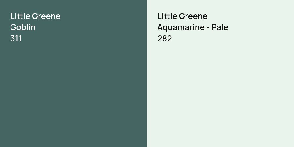 Little Greene Goblin vs. Little Greene Aquamarine - Pale