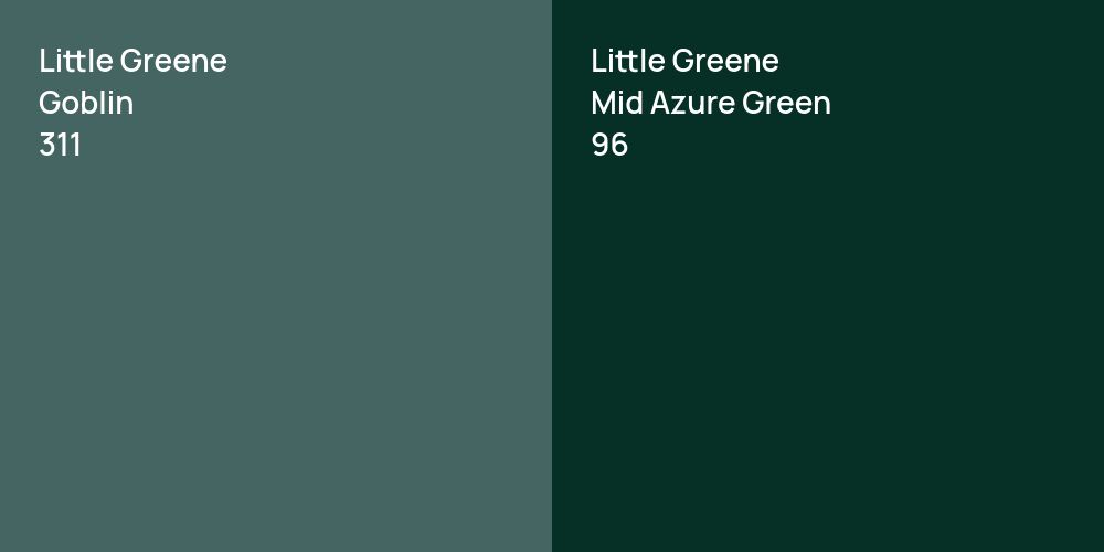 Little Greene Goblin vs. Little Greene Mid Azure Green