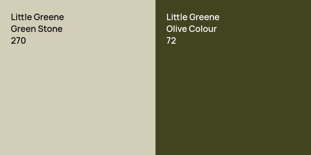 Little Greene Green Stone vs. Little Greene Olive Colour