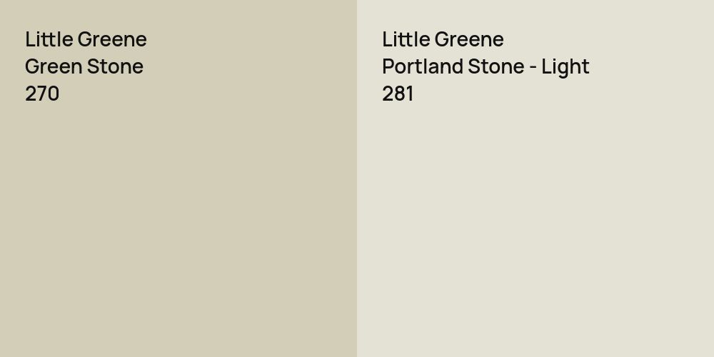 Little Greene Green Stone vs. Little Greene Portland Stone - Light