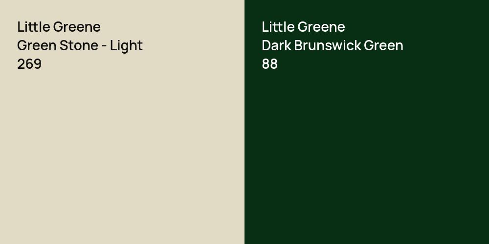 Little Greene Green Stone - Light vs. Little Greene Dark Brunswick Green